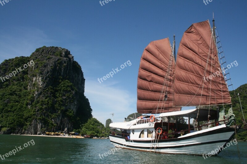 Halong Bay Ship Ocean Holiday Summer