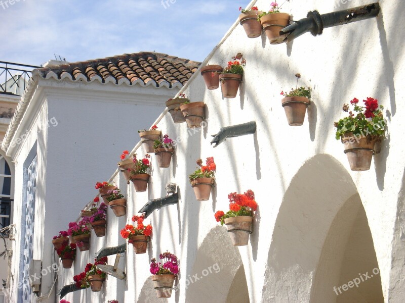 Nerja Spain Flowers Pots Arcade