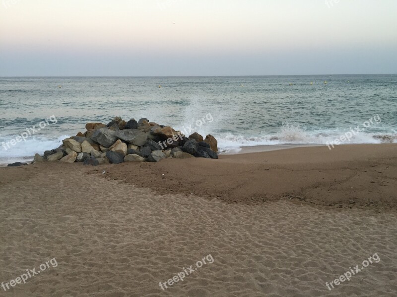 Waves Storm Shore Beach See