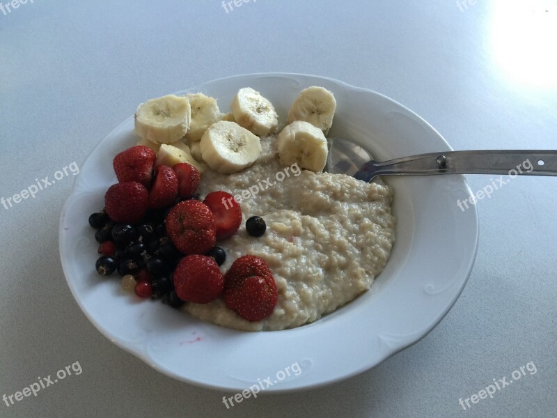 Plate Breakfast Porridge Morning Free Photos