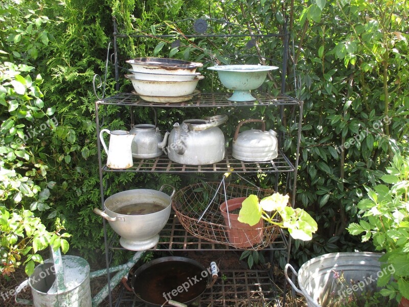 Garden Bowls Pots Vessels Shelf