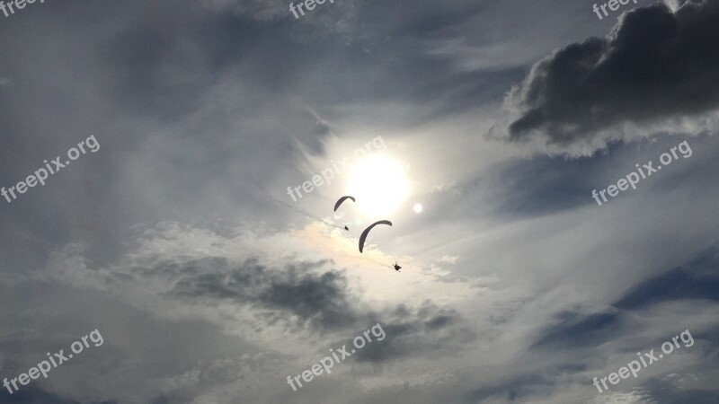 Silhouette Parachute Extreme Parachuting Skydiving