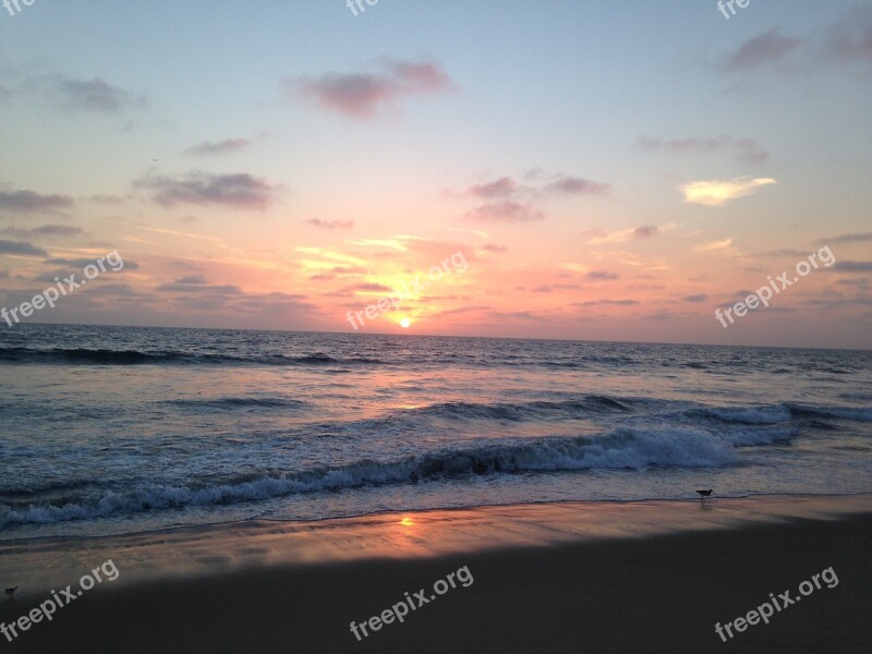 Sunset Ocean Pacific Beach Coast