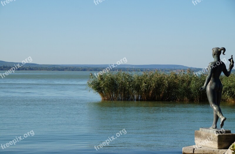 Lake Balaton Reeds Statue Tihany