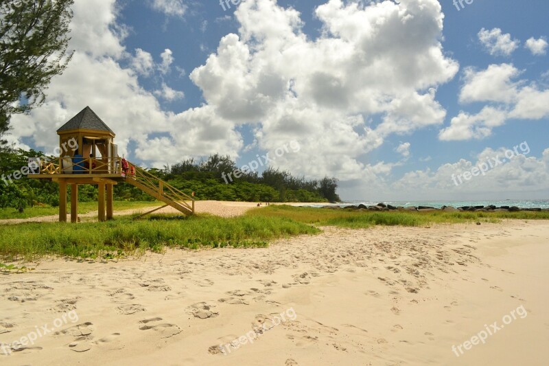 Barbados Beach Beach Hut Travel Sea