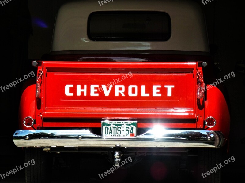 Truck Classic Red Chevy Chrome