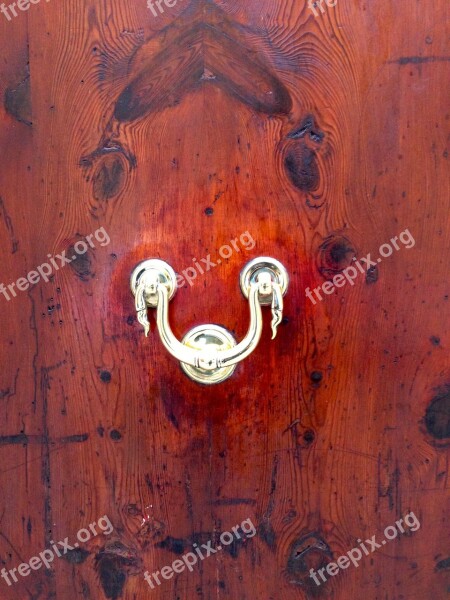 Door Handle Art Nouveau Doorknocker Wood