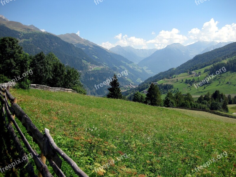 Mountains Meadow Alpine Landscape Nature