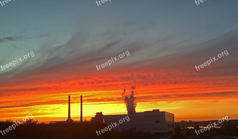 Evening Sky Mood Afterglow Clouds Sunset