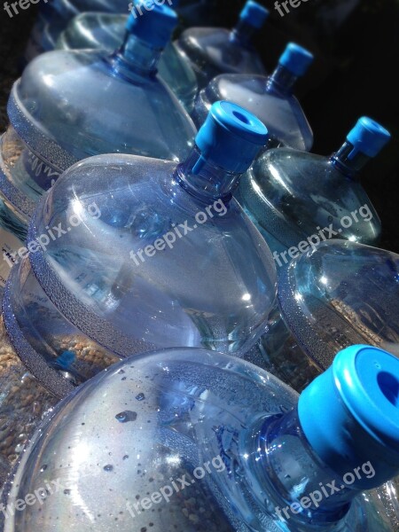 Bottle Bottle Of Water Empty Bottle Blue Plastic Bottles