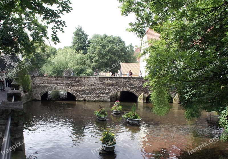 Stone Bridge Water River Masonry Mirroring