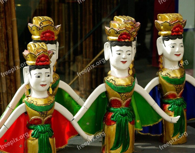 Viet Nam Dancers Ballet Figurines Tradition