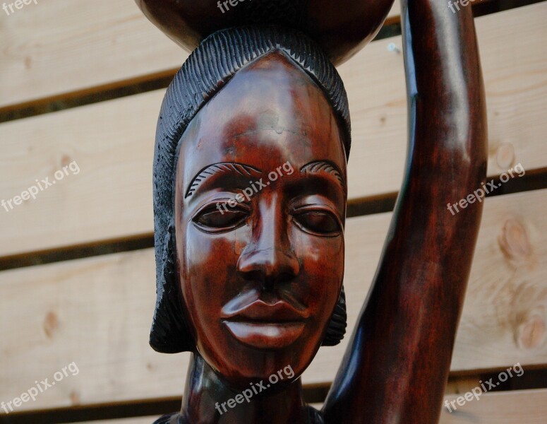 Sculpture Africa Woman Black Skin Museum