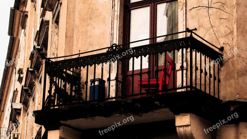 Balcony Terrace Facade Building Picturesque