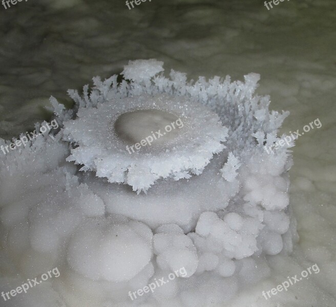 Potholing Concretion Flower Winter Freezing