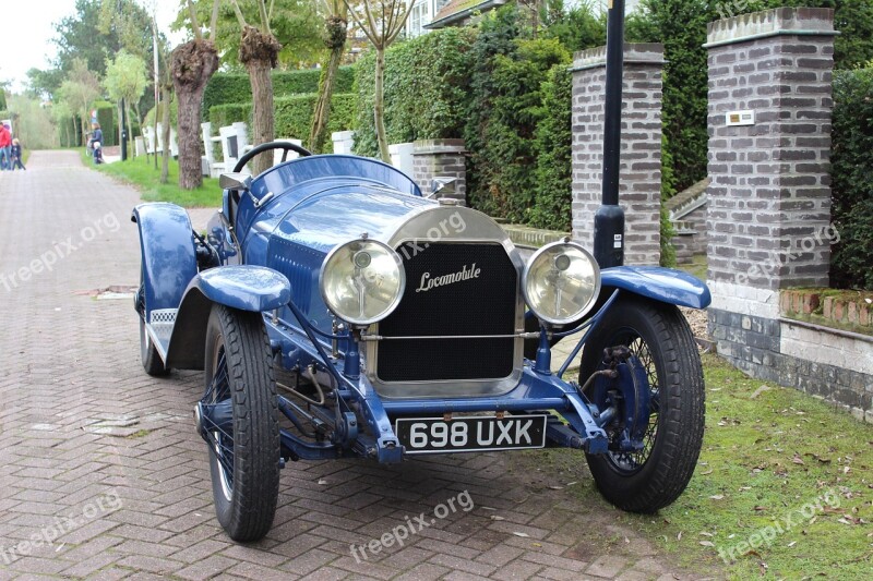 Car Classic Car Locomobile Blue Street