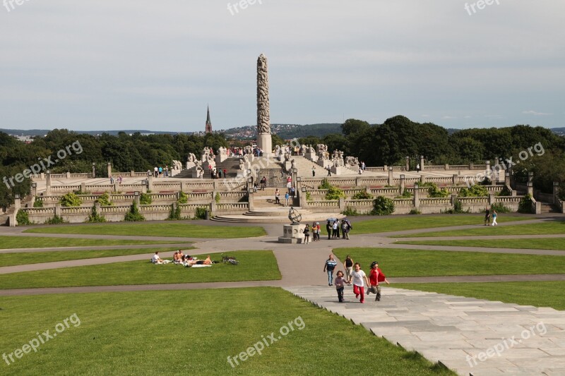 Norway Oslo Vigeland Park Monument Parking