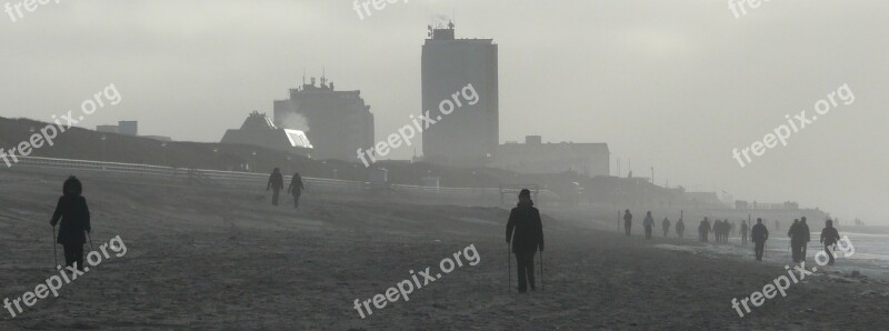 Westerland Sylt Abendstimmung Sand Beach Beach Walkers