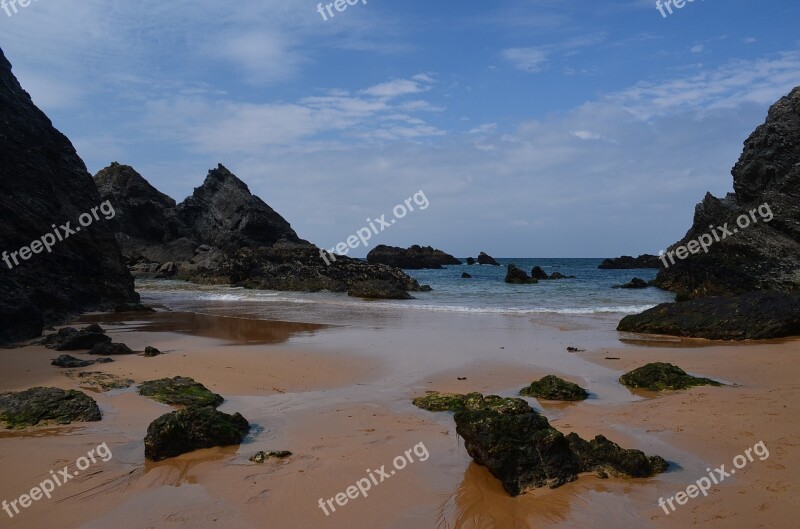 Belle-ile Beach Rocks Landscape Nature