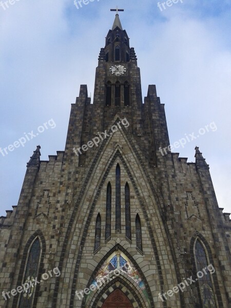 Lawn Church Rio Grande Do Sul Stone Sky