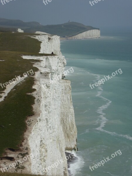 Seven Sisters Cliff Beach Uk Sea