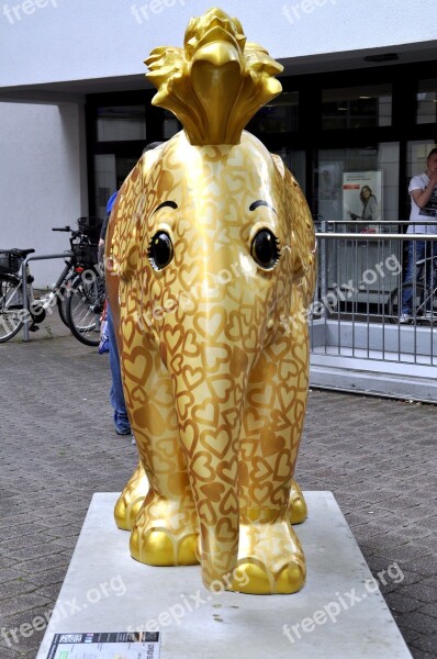 Elephant Art Gold The Statue Of Exhibition