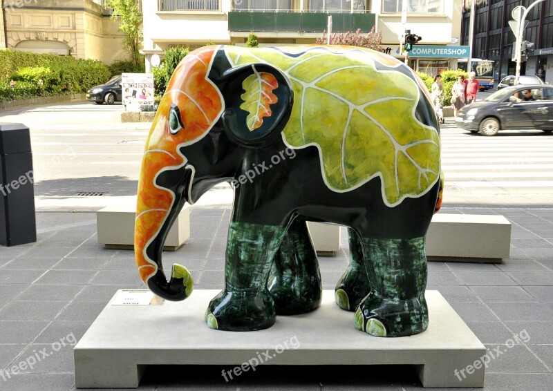 Elephant Art Modern The Statue Of Colorful