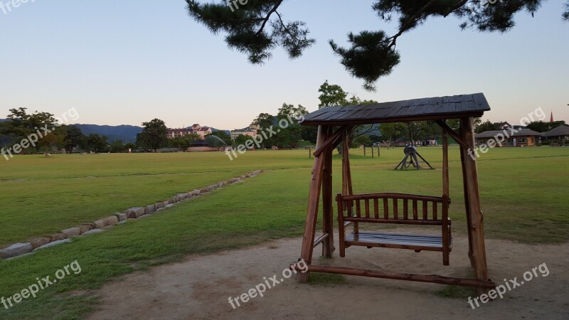 Swing Autumn Sky Autumn Autumn Evening Free Photos