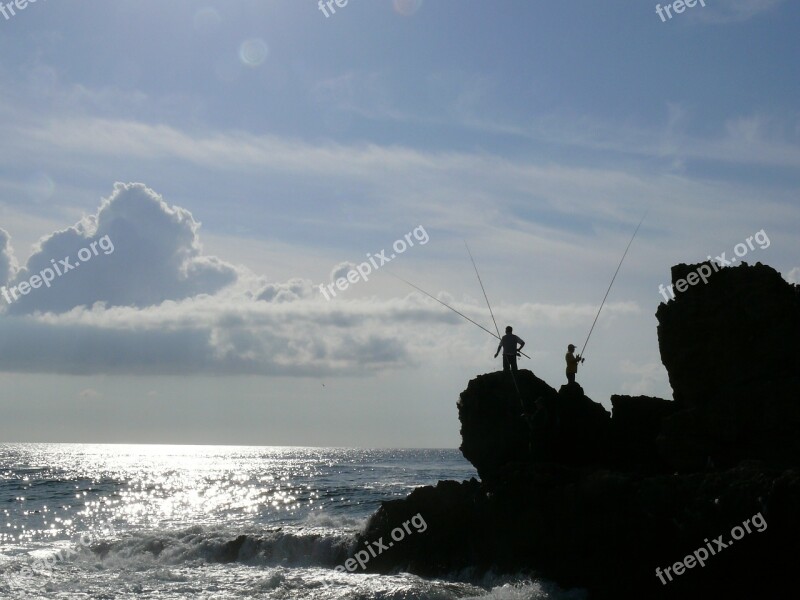 Portugal Atlantic Fisherman Rock Nature