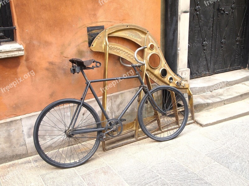 Bike Old Bike Warsaw The Old Town Poland