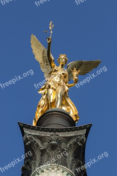 Munich Angel Of Peace Gold Angel Still Image