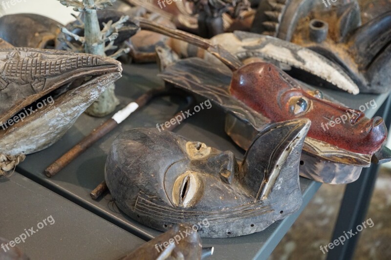 Masks African Stone Traditional Local