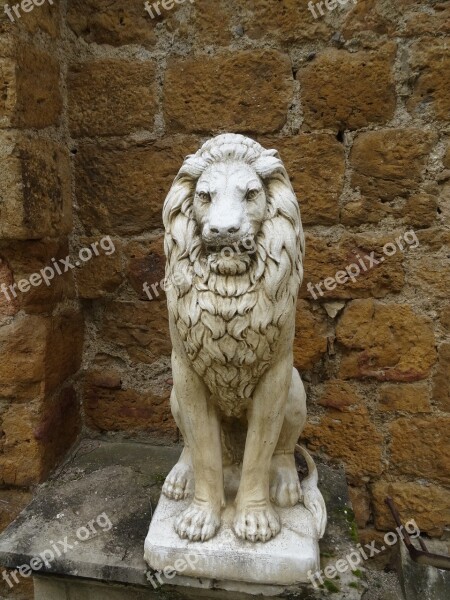 Lion Statue Sculpture Stone Animal