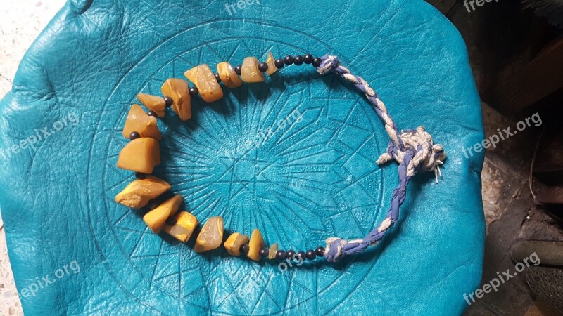 Necklace Blue Yellow Morocco Jewelry