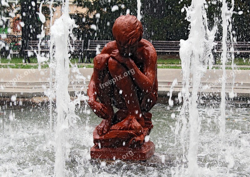 Statue Water Fountain Czech Budejovice Free Photos