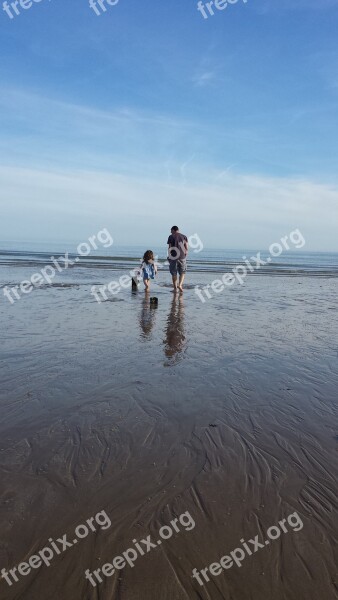 Beach Sea Summer Dad Girl