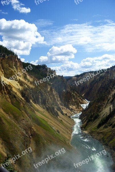 Canyon Valley River Mountain Cliff