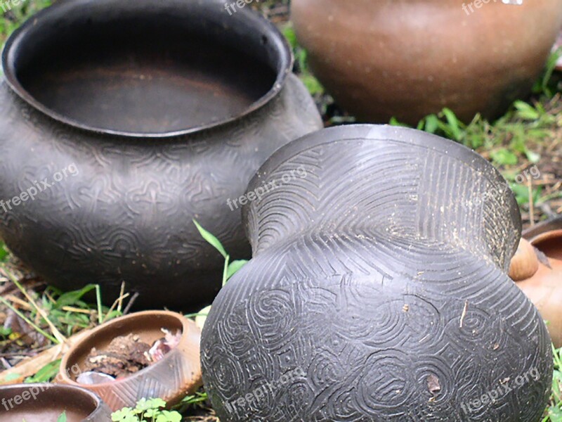 Native American Pottery Clay Jugs Indian Earthenware