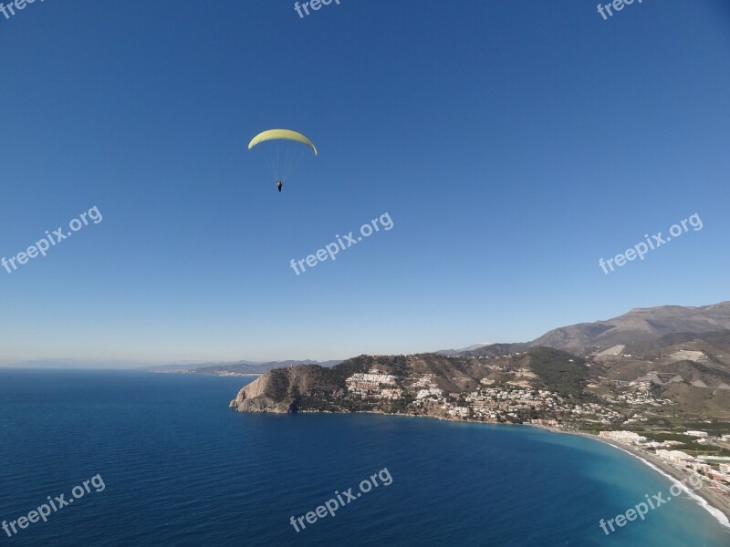 Paragliding Flying Summer Mountains Freedom