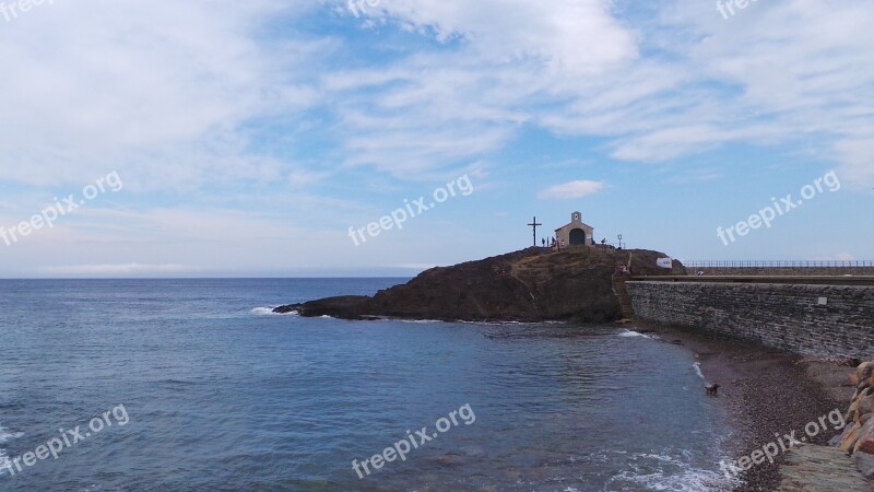 Collioure Sea Sky Clouds Landscape