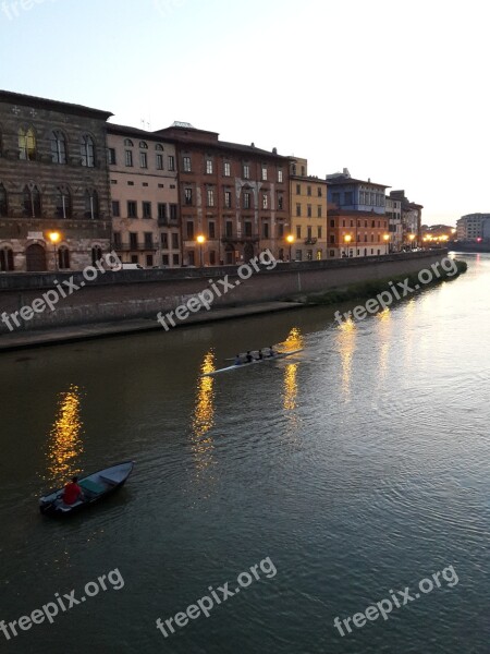 Italy Pisa Holiday Evening River