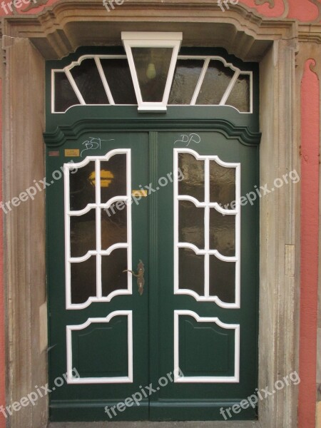 Front Door Door House Entrance Old Green