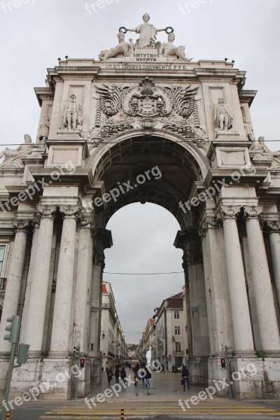 Portugal Lisbon Monument Door Arc