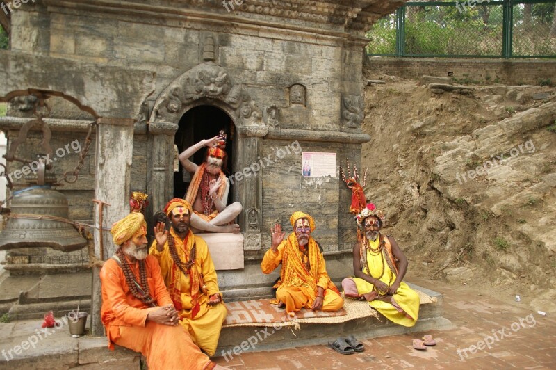 Nepal Kathmandu Holy Man Local Human