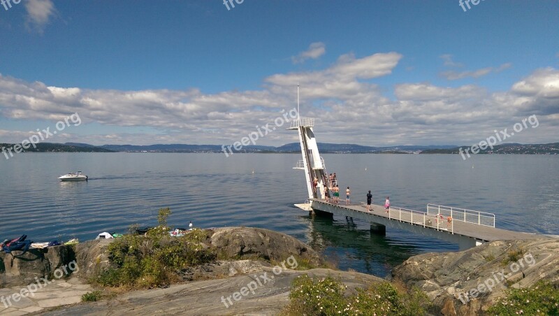 The Oslo Fjord Oslo Diving Board Boat Norway