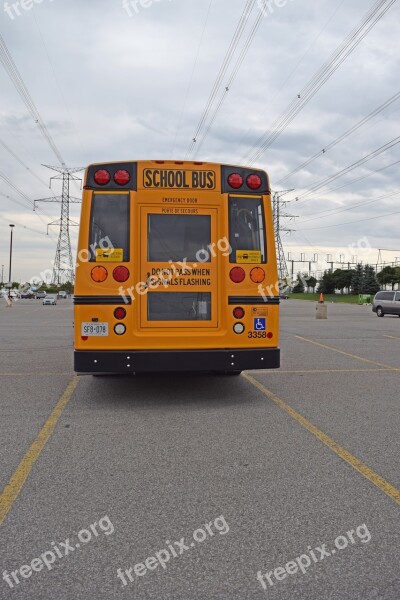 School Bus Back Orange School Bus