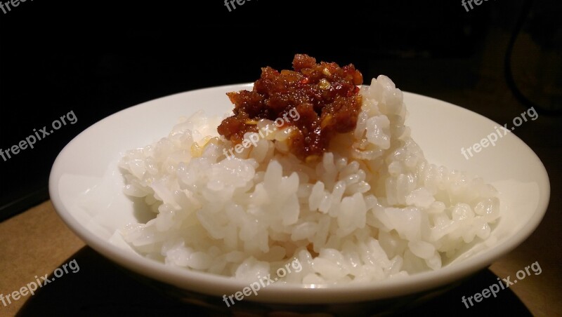 Plain Cooked Rice Xo Sauce Delicious Meal Lunch