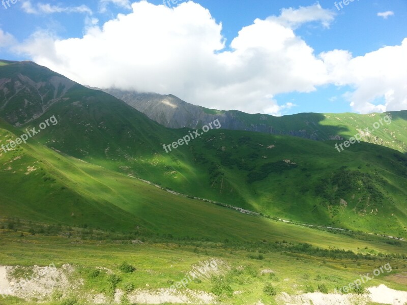 Mountains Sky Clouds Landscape Mountain