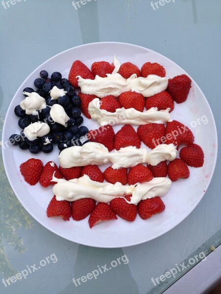 Flag 4th July Berries Usa Patriotic