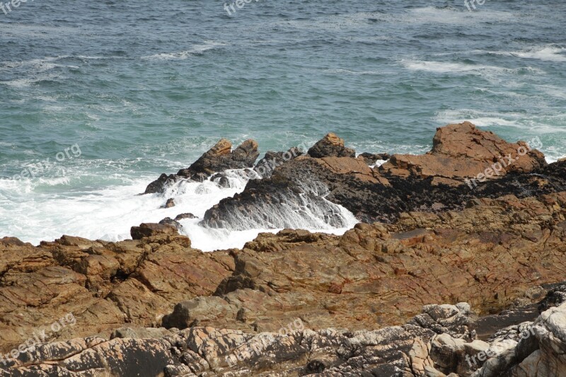 Seascapes Just Outside Gordon's Bay South Africa Western Coast Rocky Rocks